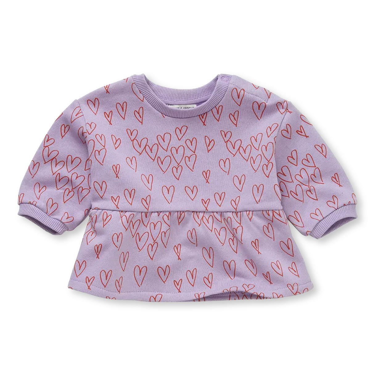 Sproet & Sprout Baby Peplum  Hearts Lavender
