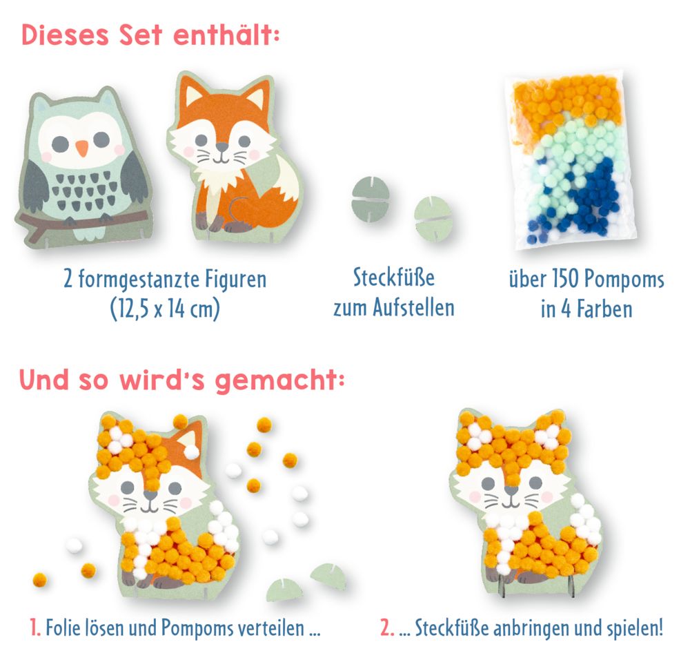 Coppenrath Mein kleines Bastelset: Pompom-Figuren