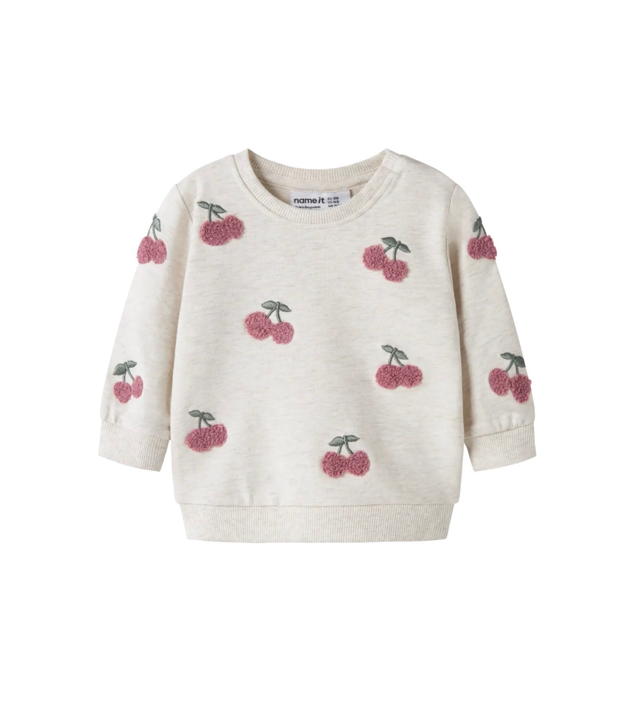 name it Sweatshirt beige meliert mit Kirschen (nbffairy)