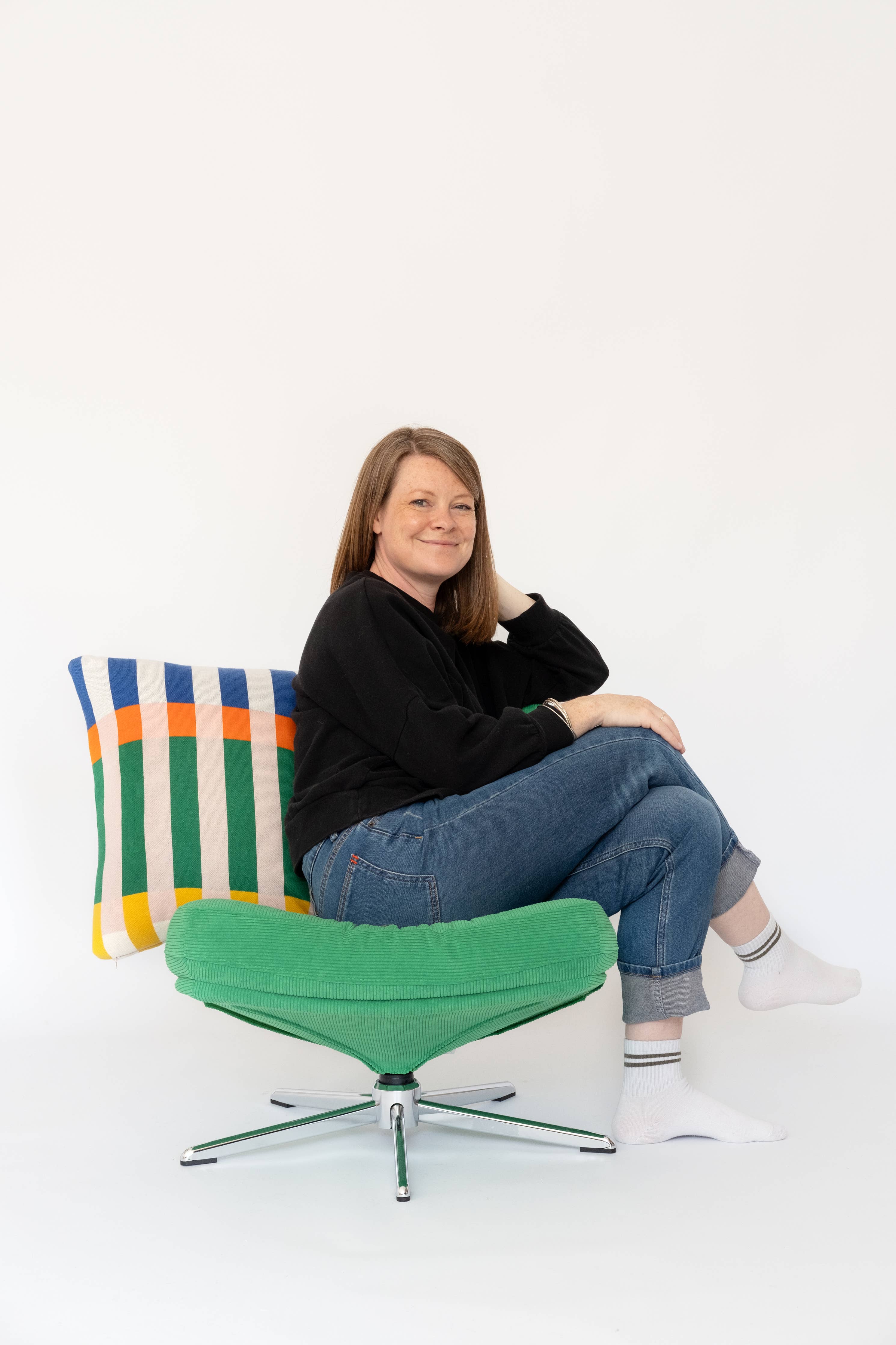 Kissenbezug aus Baumwollstrick: Studie Kobalt: Filled Cushion (UK & Europe Only)