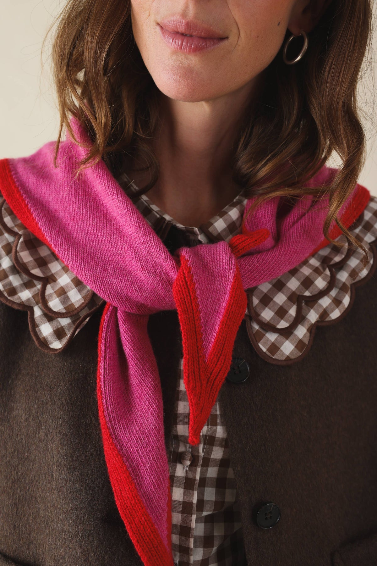 So Family Colette Bicolor‑Schal rosa/rot