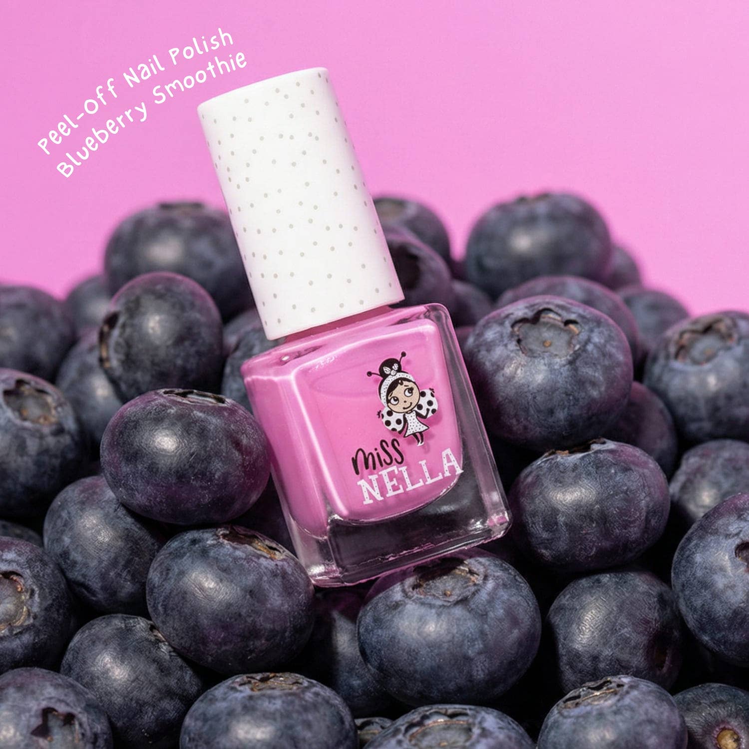 Miss Nella wasserbasierter, geruchsfreier Peel-off Nagellack für Kinder in Blueberry Smoothie