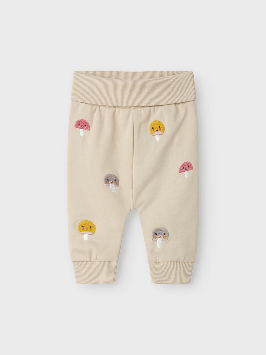 name it Jogginghose mit Pilzstickerei  beige (nbflamella)