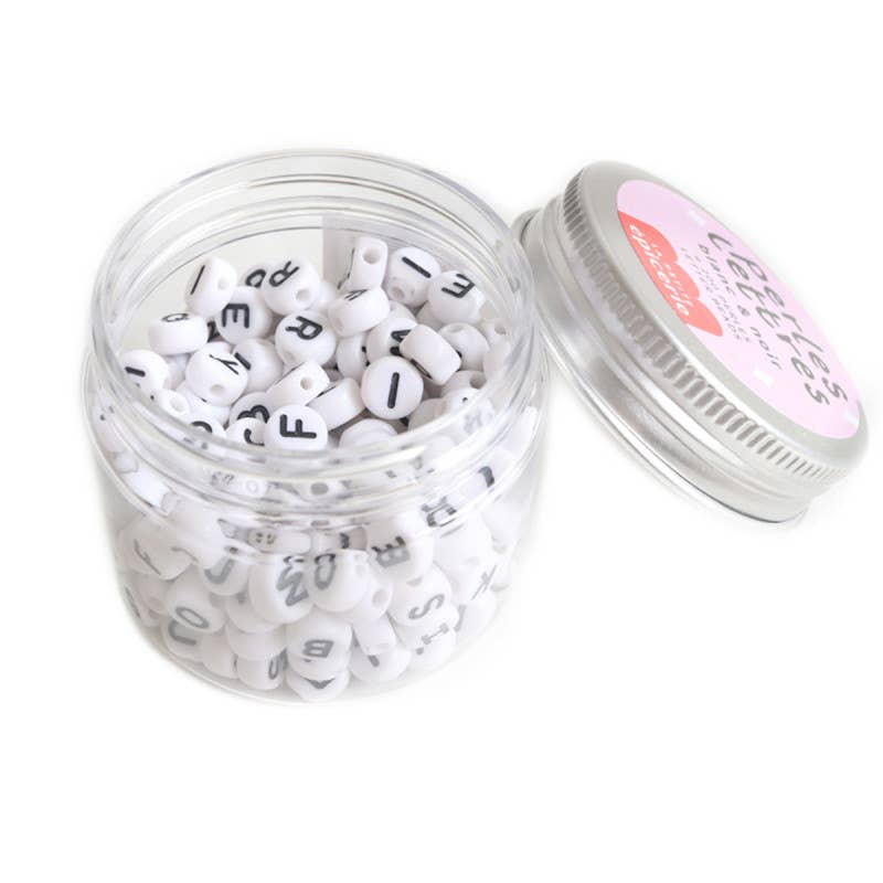 La petite épicerie Buchstabenperlen-Set – Weiß und Schwarz