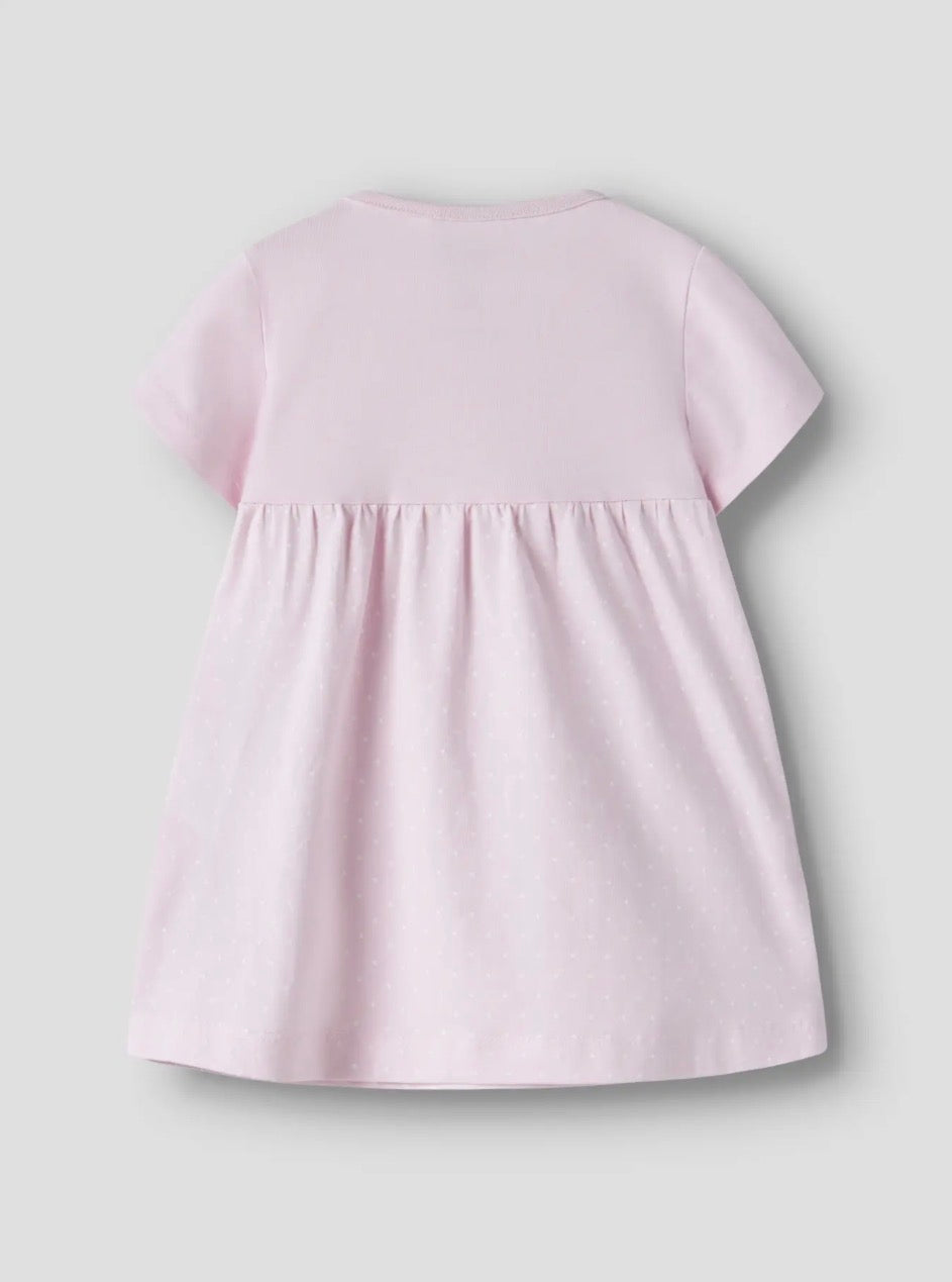 name it Kurzarmkleid rosa mit Blume (nbfjabelle)