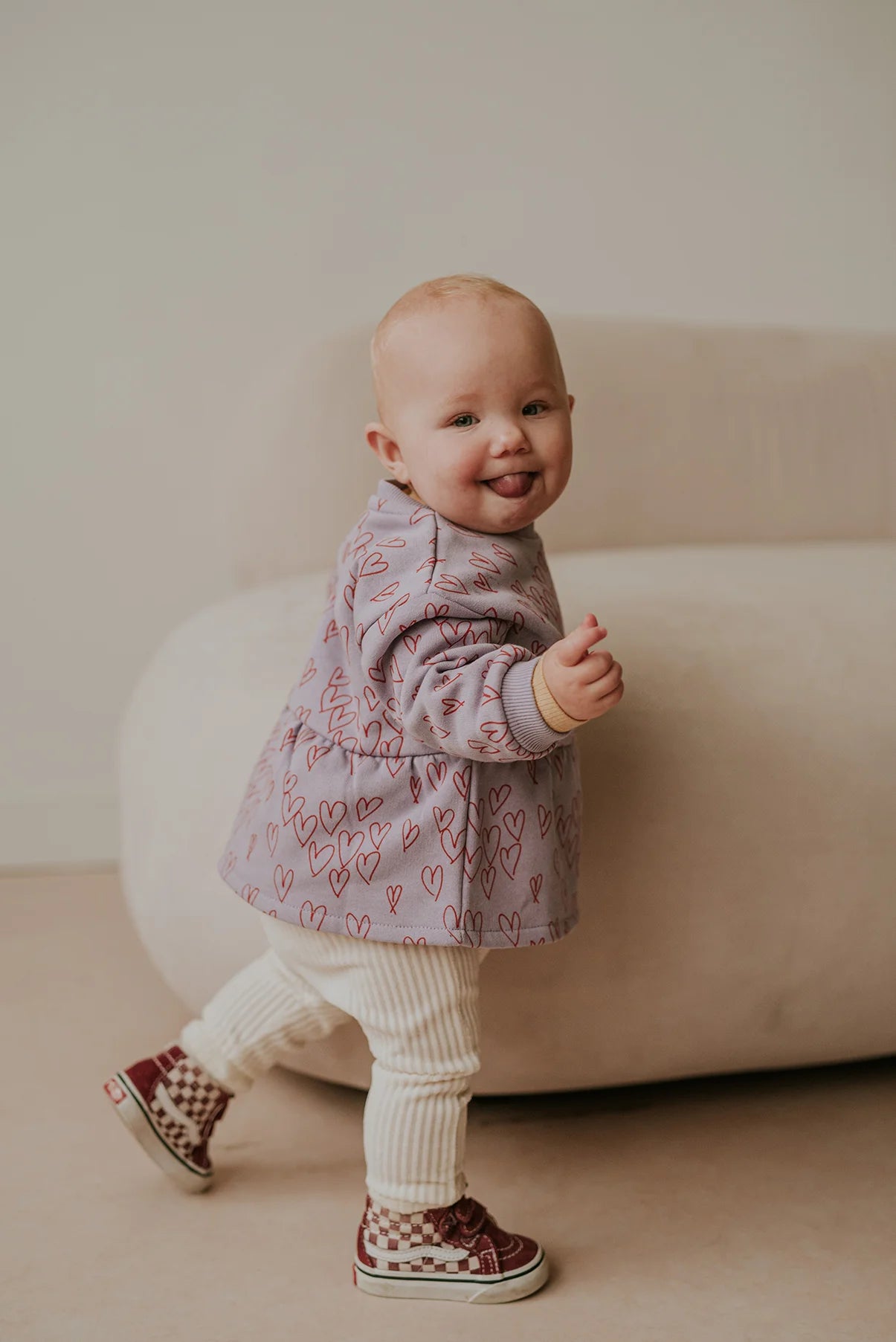 Sproet & Sprout Baby Peplum  Hearts Lavender