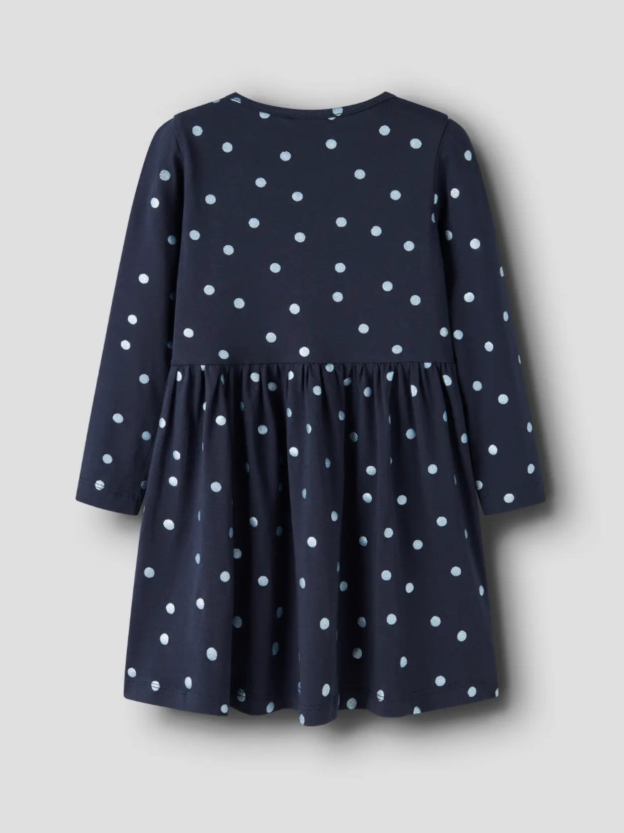 name it Kleid (nmfvivian) dunkelblau mit Punkten