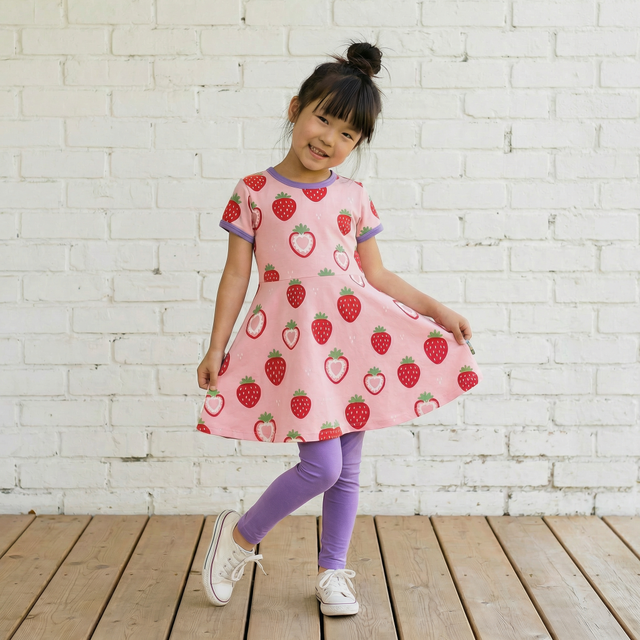 maxomorra Kurzarmkleid Strawberries