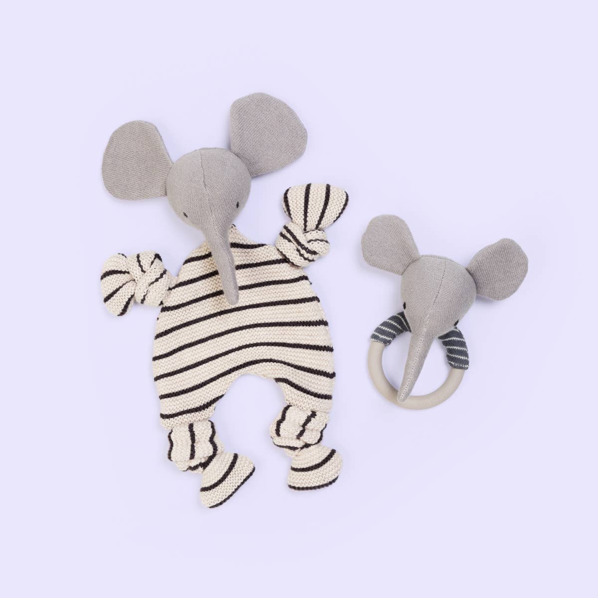 Babyschmusetuch aus Baumwollstrick, Elefant