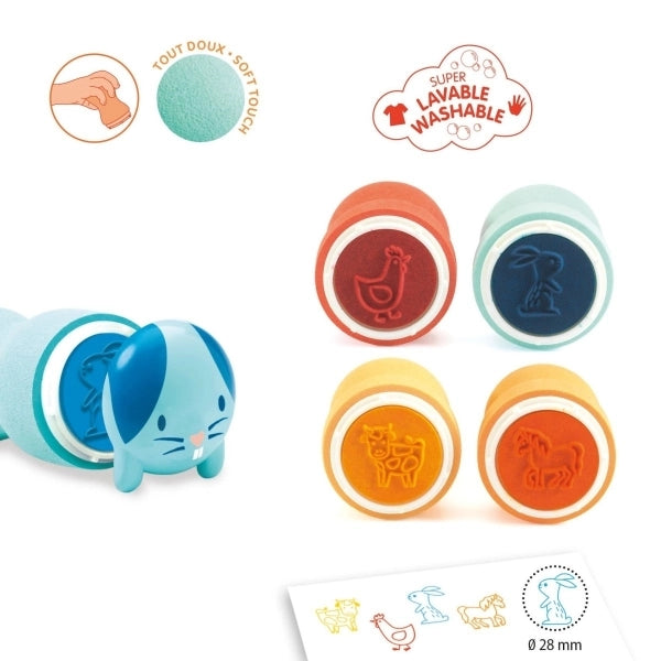 Djeco Tierstempel selbstfärbend Bauernhof