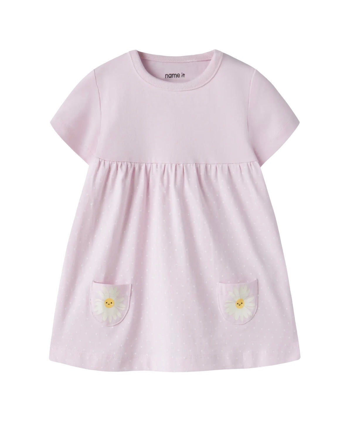 name it Kurzarmkleid rosa mit Blume (nbfjabelle)