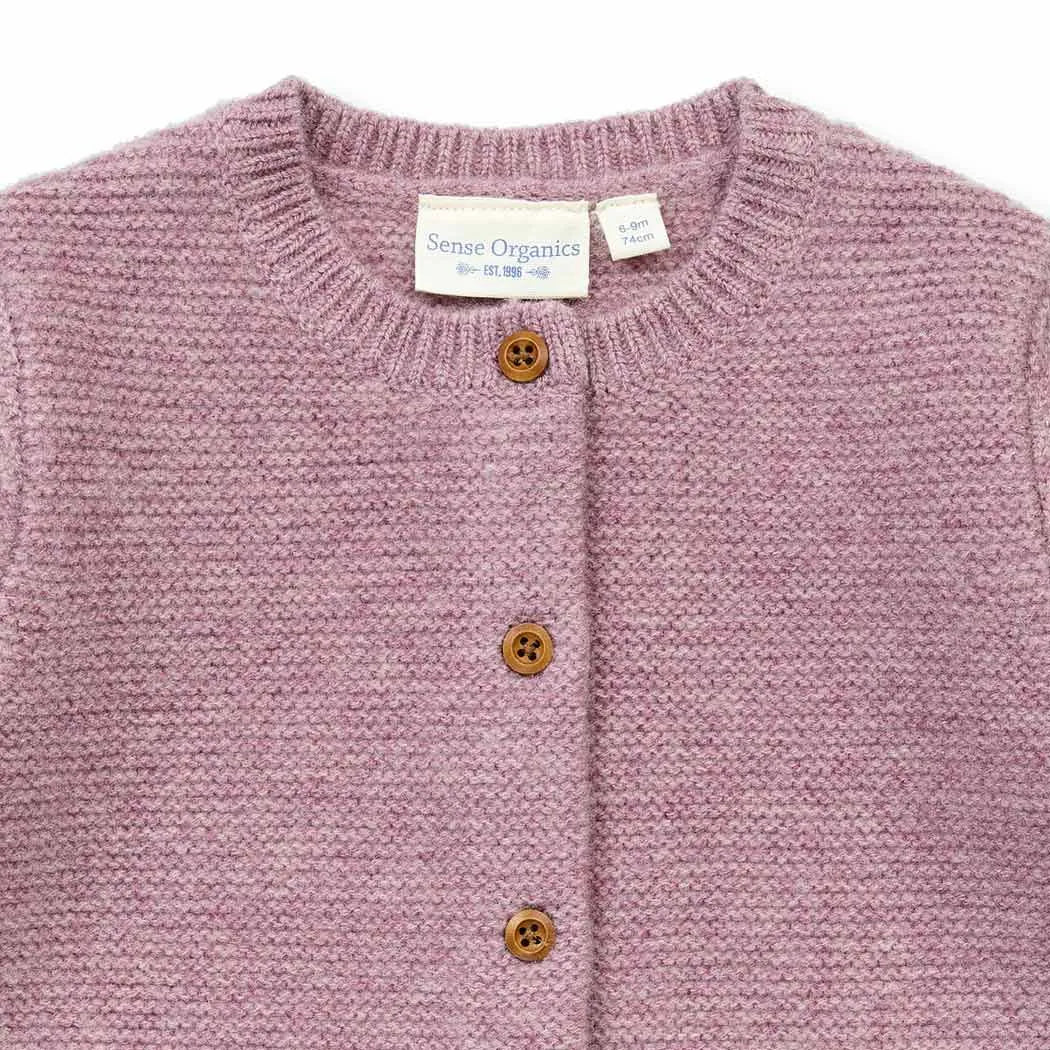 Sense Organics Baby Strickjacke Merino Mauve Melange