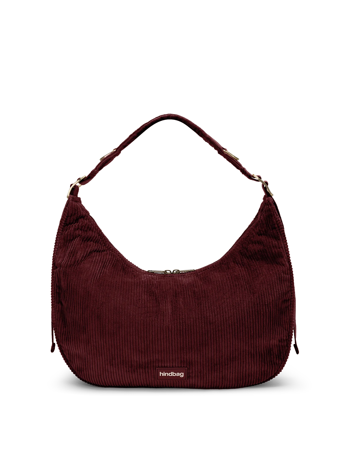 Hindbag Handtasche Bianca aus Velours, bordeauxrot