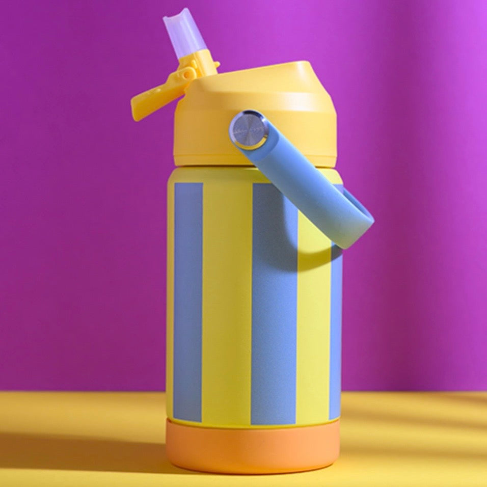 ava&yves Trinkflasche Stripes gelb/ hellblau