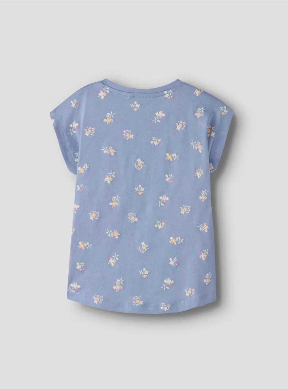 name it T-Shirt (nmfvigga) Blumen blau