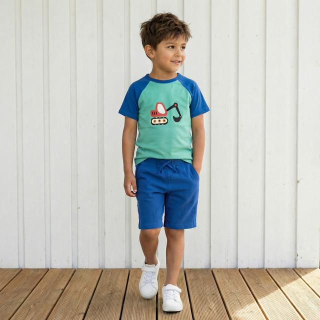 maxomorra Shorts Muslin Blau