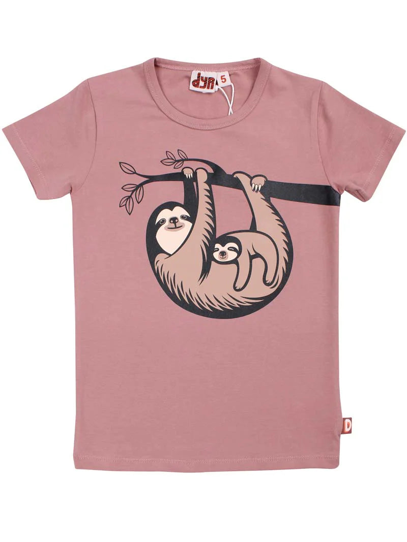 dyr T-Shirt rosa mit Faultier DOVENDYR