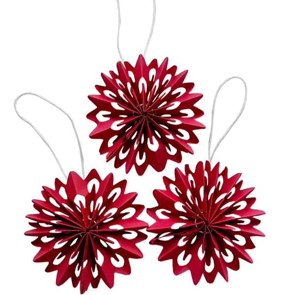 NOORDliving Baumanhänger Stern aus Papier rubinrot