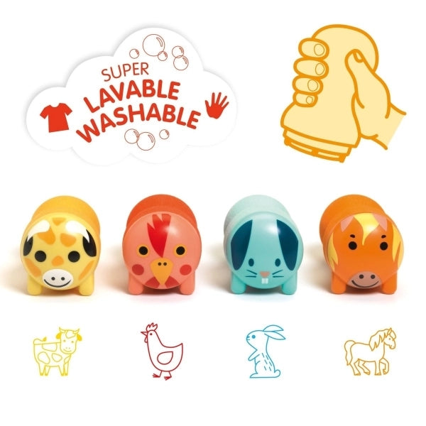 Djeco Tierstempel selbstfärbend Bauernhof