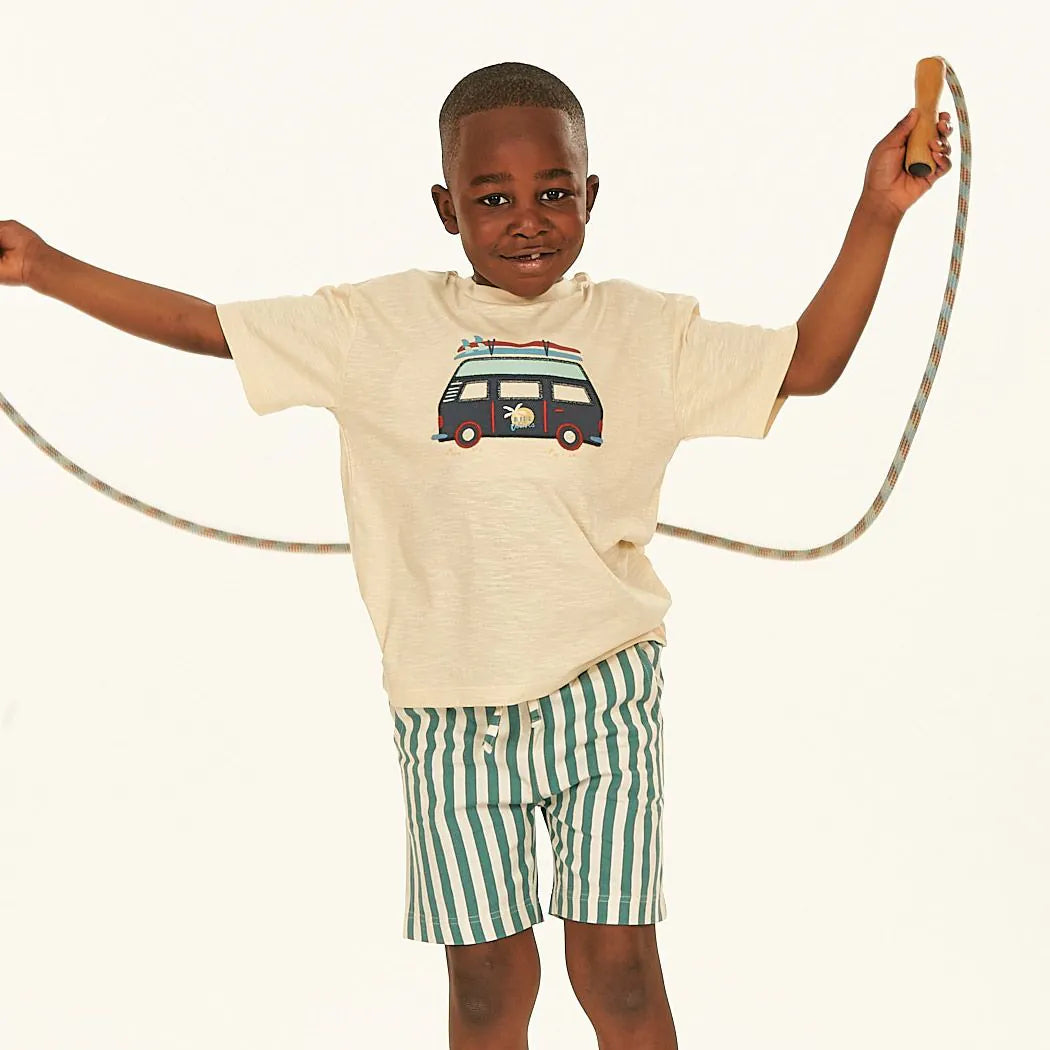 Sense Organics Shorts grün-weiß gestreift