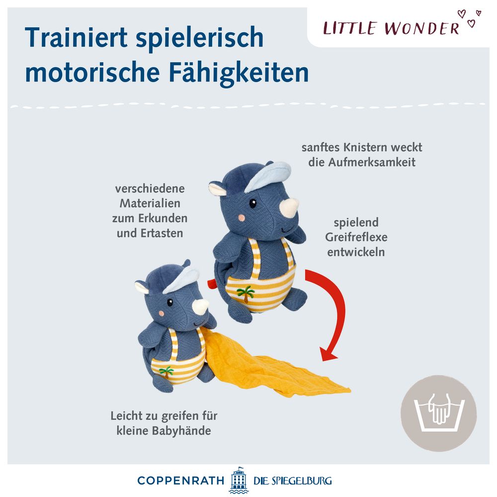 Die Spiegelburg Kuscheltier mit Schnuffeltuch Nashorn