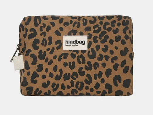 hindbag Kulturbeutel Leon Leopard Zimt