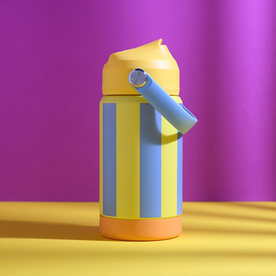 ava&yves Trinkflasche Stripes gelb/ hellblau