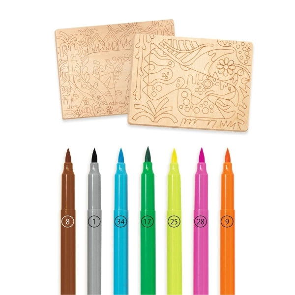 Djeco Ausmalen auf Holz Dino