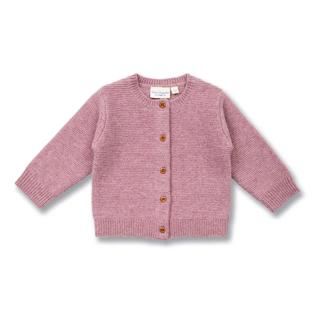 Sense Organics Baby Strickjacke Merino Mauve Melange