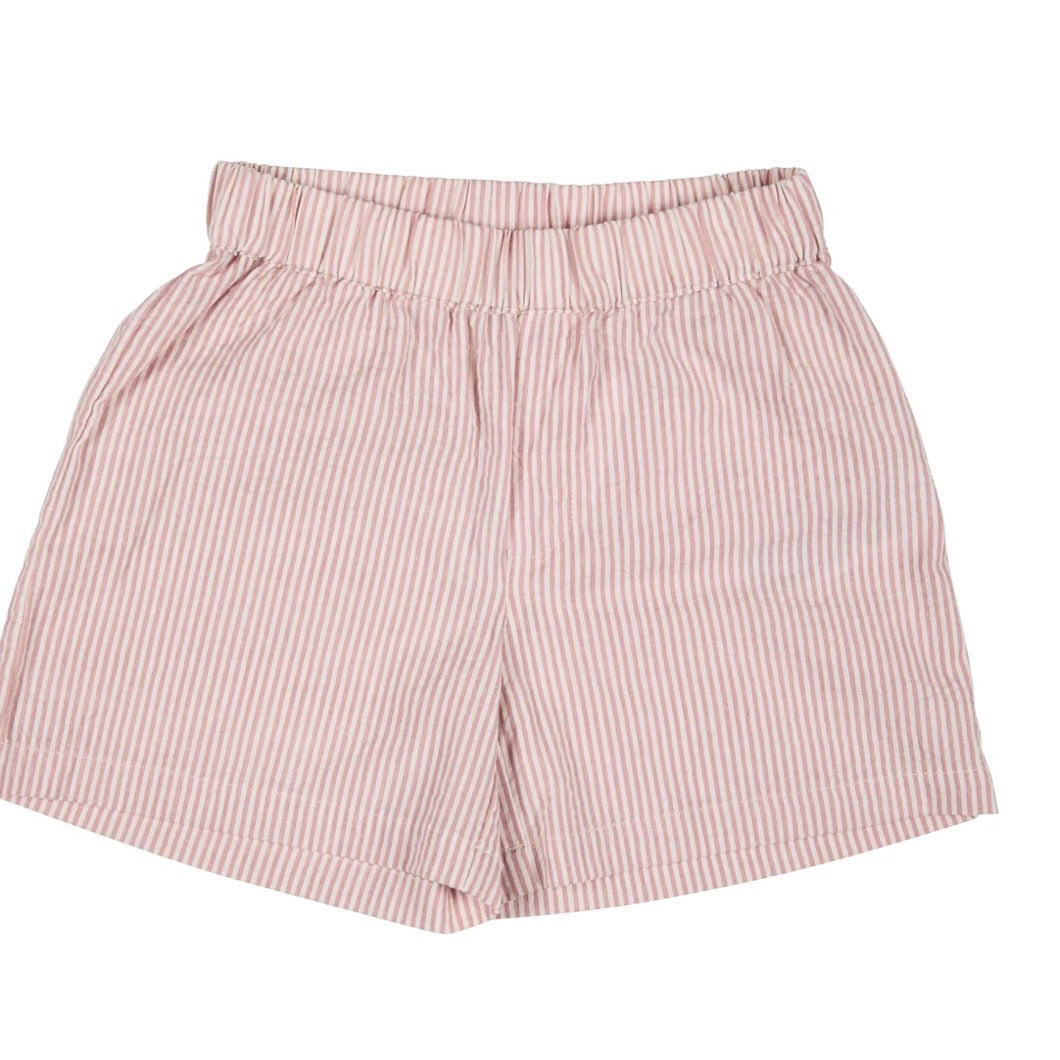 Pigeon Organics Shorts rosa gestreift seersucker