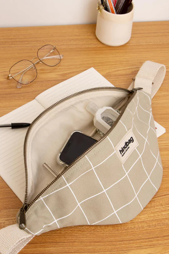 hindbag Olivia Carreaux Vert Argile/ Blanc