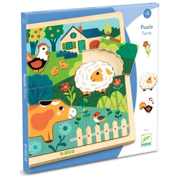 Djeco Holzpuzzle Farm