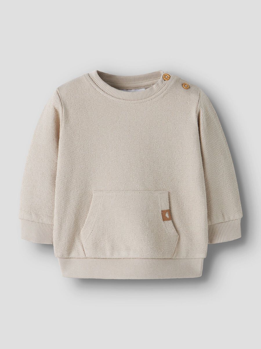 name it Baby Sweatshirt mit Kängurutasche beige (nbmlarsen)