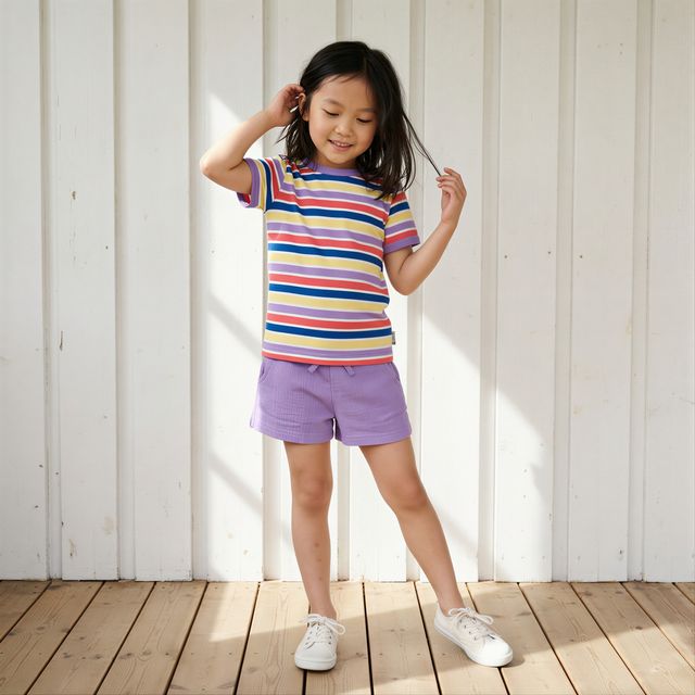 maxomorra Shorts Muslin Purple