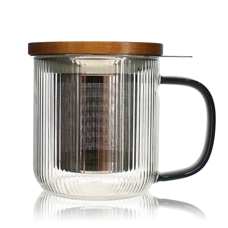 OGO Teetasse aus Glas Karl grau 300 ml