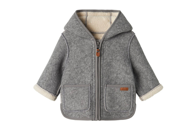 name it Baby Jacke mit Teddyfutter Grey Melange ( nbnmily)