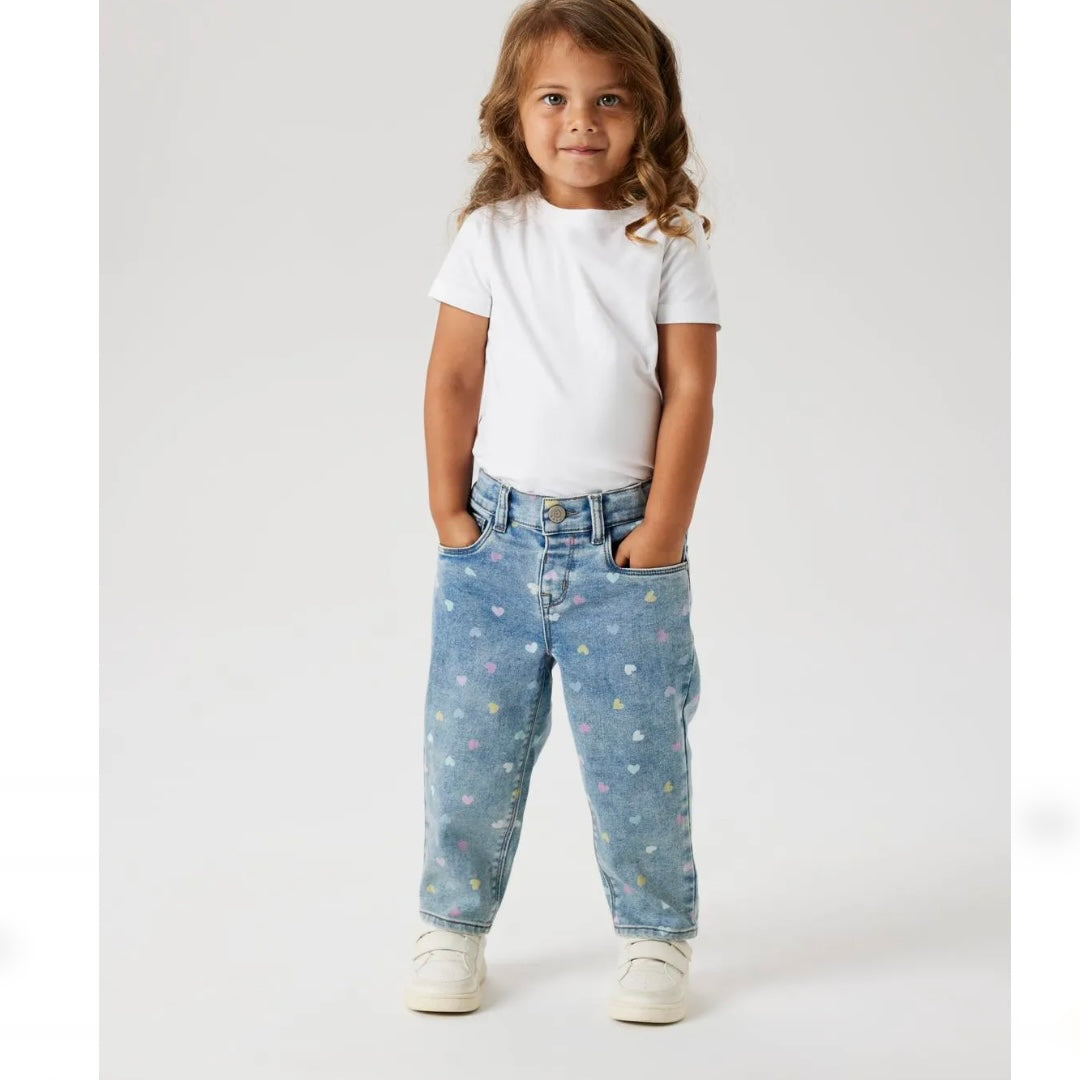 name it Mom Jeans mit Herzchen Medium Blue ( nmfbella)