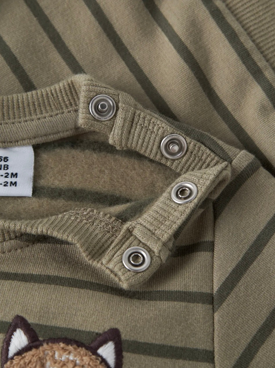 name it Baby Sweatshirt Fuchs (nbmnaddel) grün