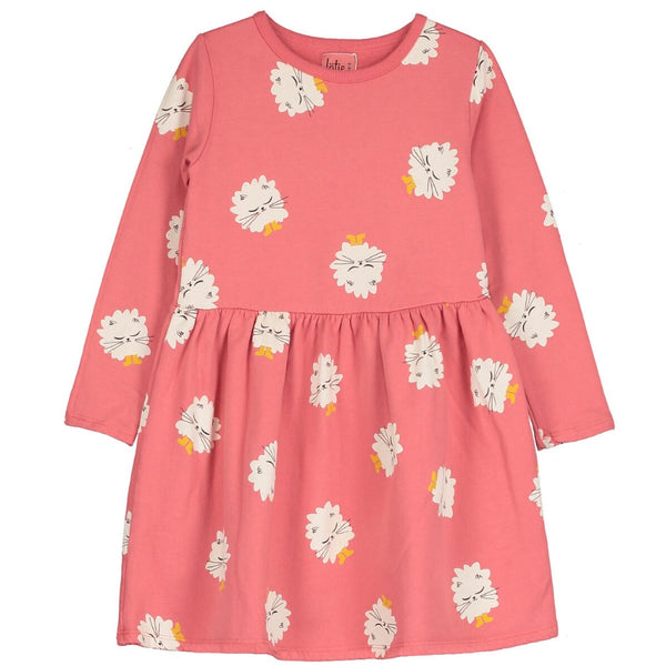 lötiekids Sweatkleid Kittens in Boots coral