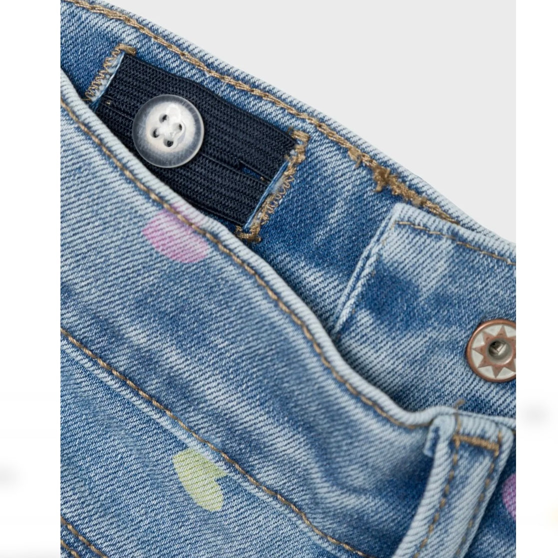 name it Mom Jeans mit Herzchen Medium Blue ( nmfbella)