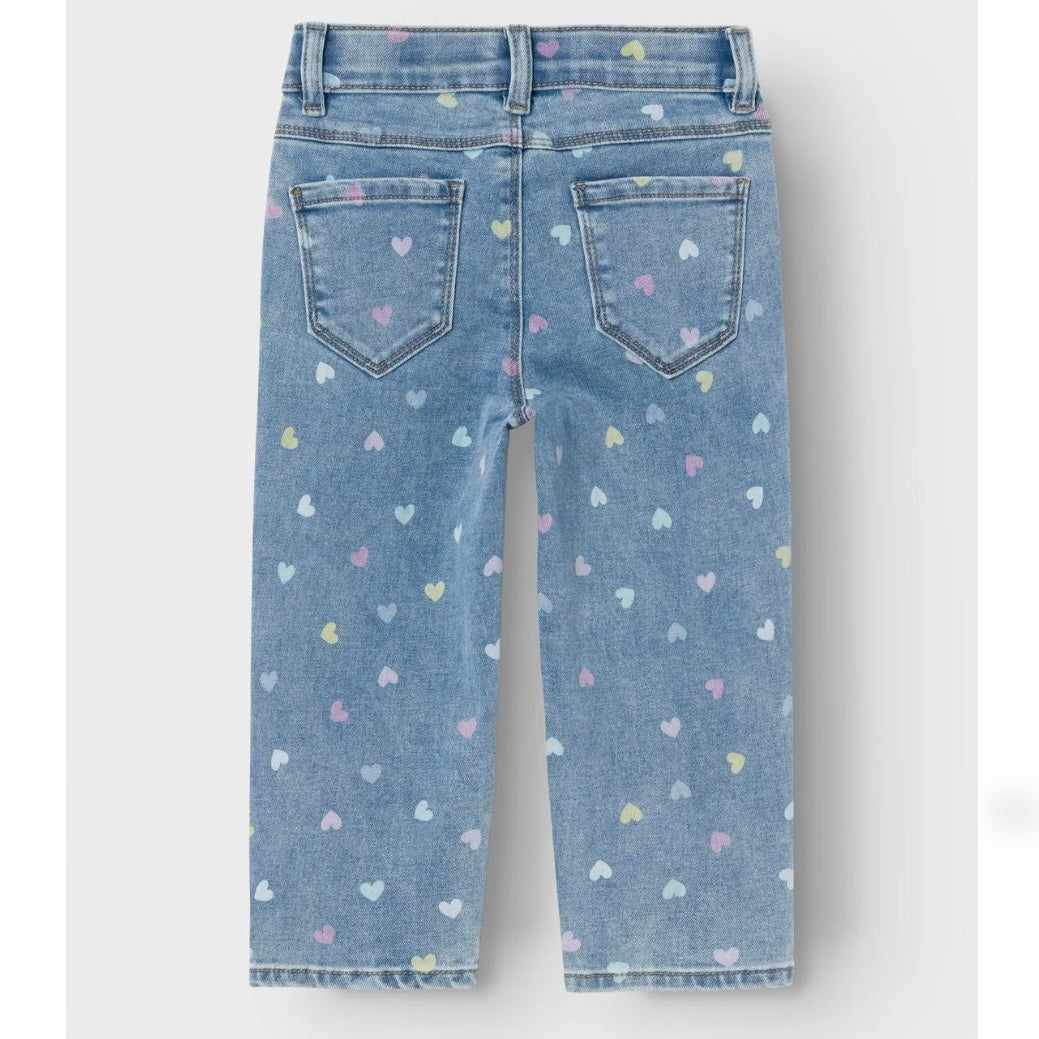 name it Mom Jeans mit Herzchen Medium Blue ( nmfbella)