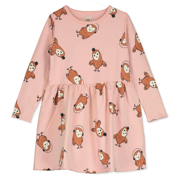 lötiekids Sweatkleid Owls rosa