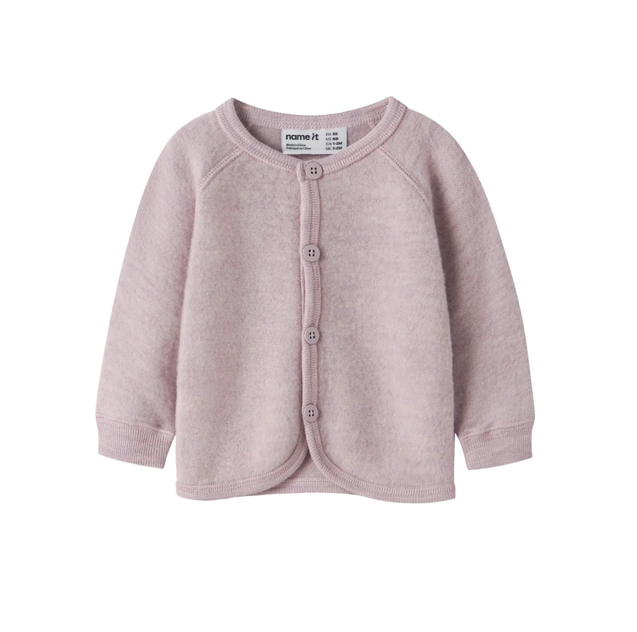 name it Baby Strickjacke aus Merinowolle (nbfwmino) Violet Ice
