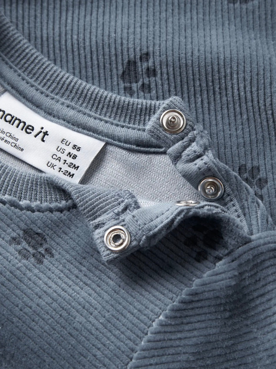 name it Baby Sweatshirt velours (nbmnorden) blau