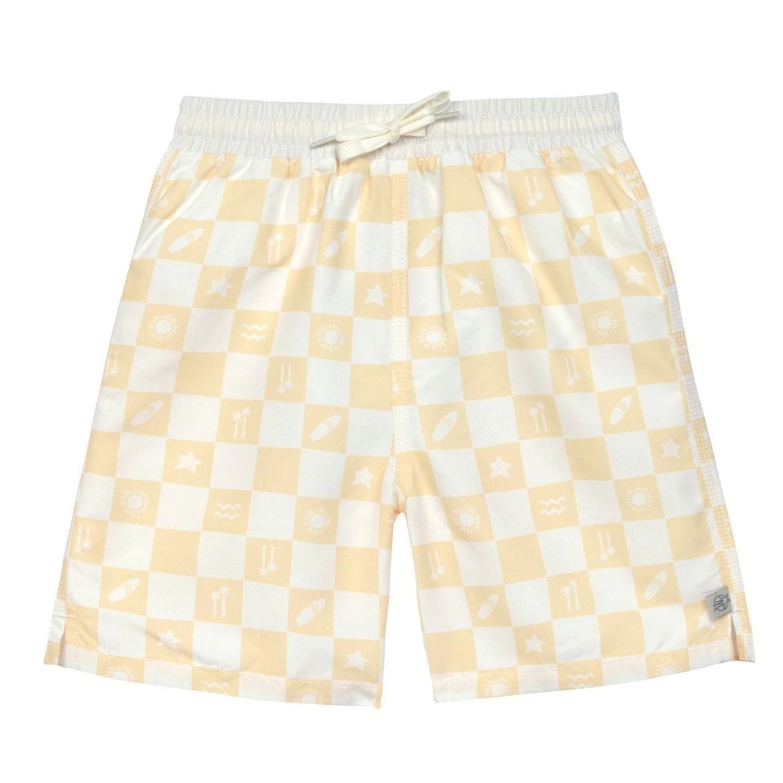 Lässig Badehose kariert vanilla/ sea salt