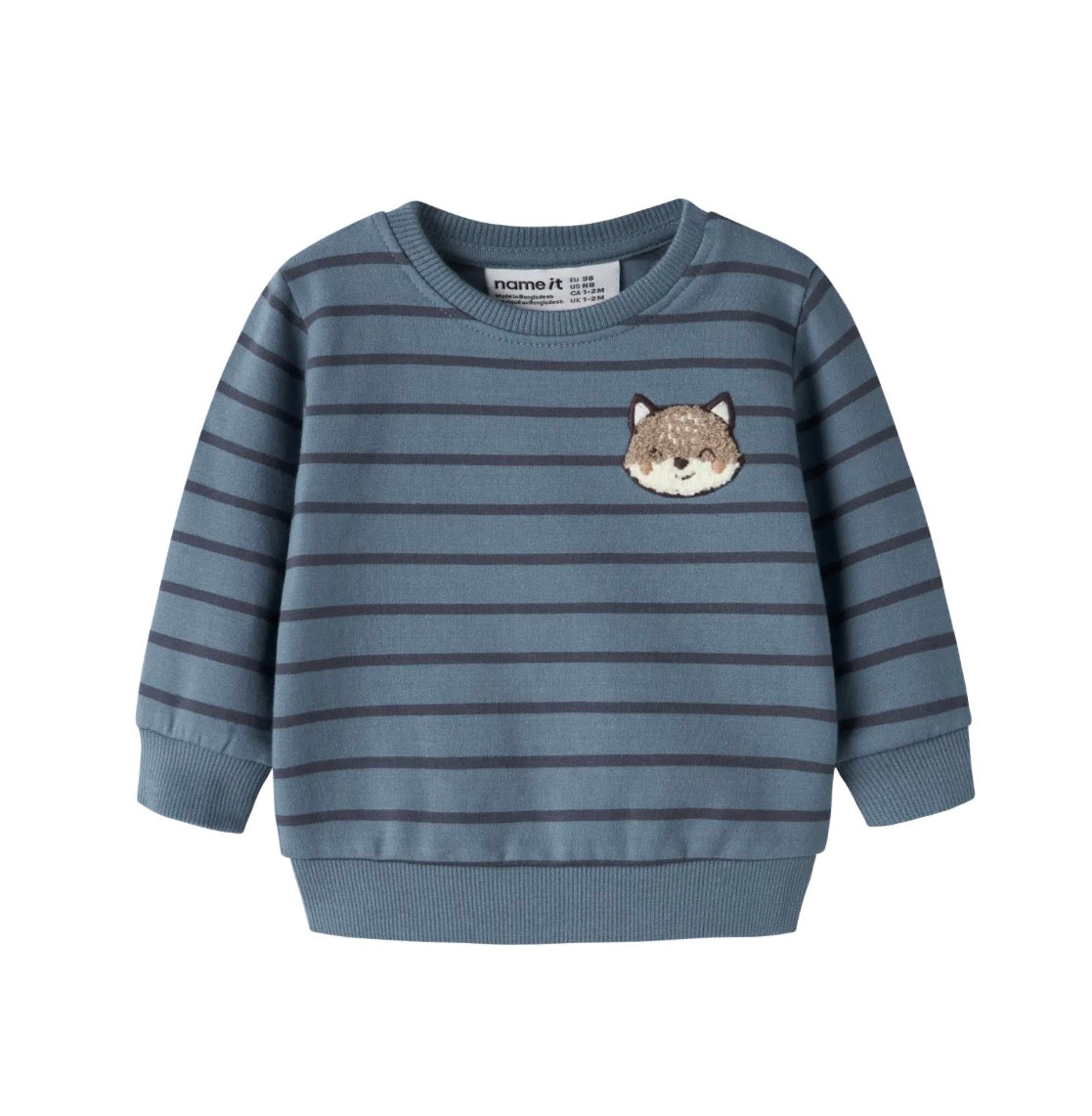 name it Baby Sweatshirt Fuchs (nbmnaddel) blau