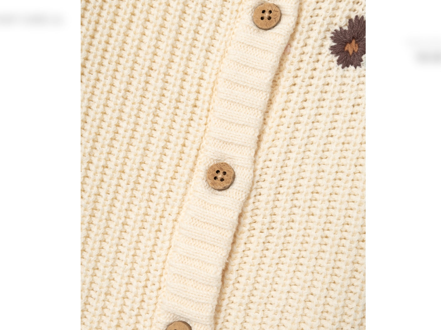 Lil‘Atelier Strickjacke mit Blümchen Stickerei Birch (nbfemlen)