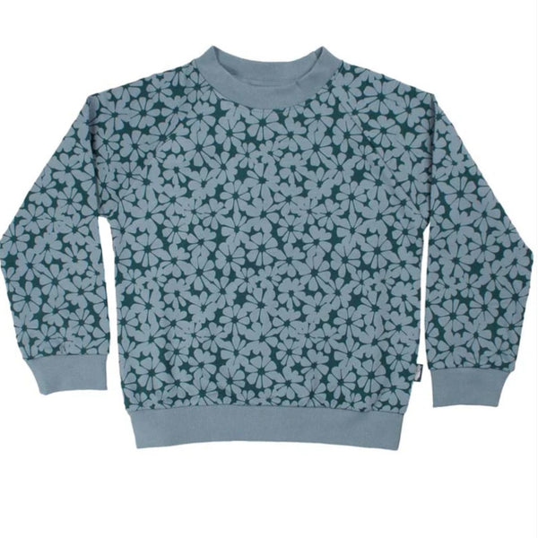 danefae Danamerika Sweatshirt Blue Grey Blumendruck