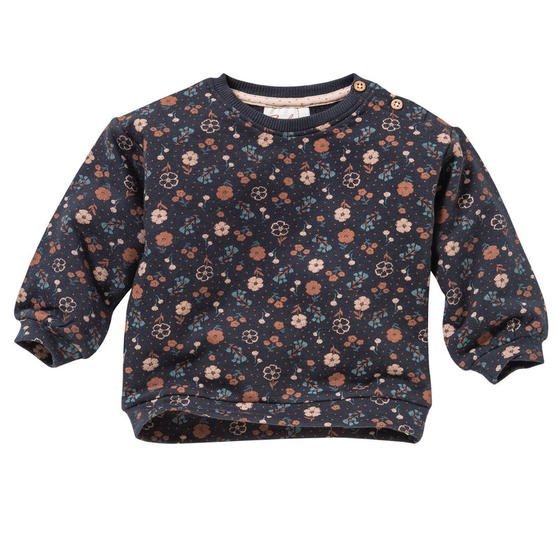 People wear organic Sweatshirt mit Blumenprint dunkelblau