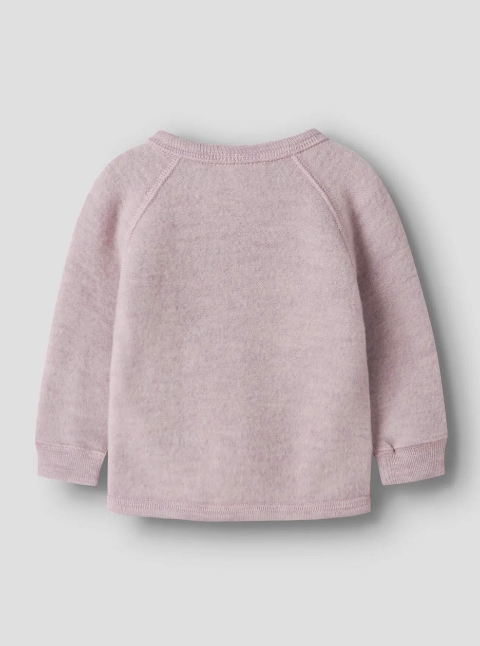 name it Baby Strickjacke aus Merinowolle (nbfwmino) Violet Ice